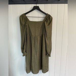 Loft  Army Green Print Dress XXS Petite